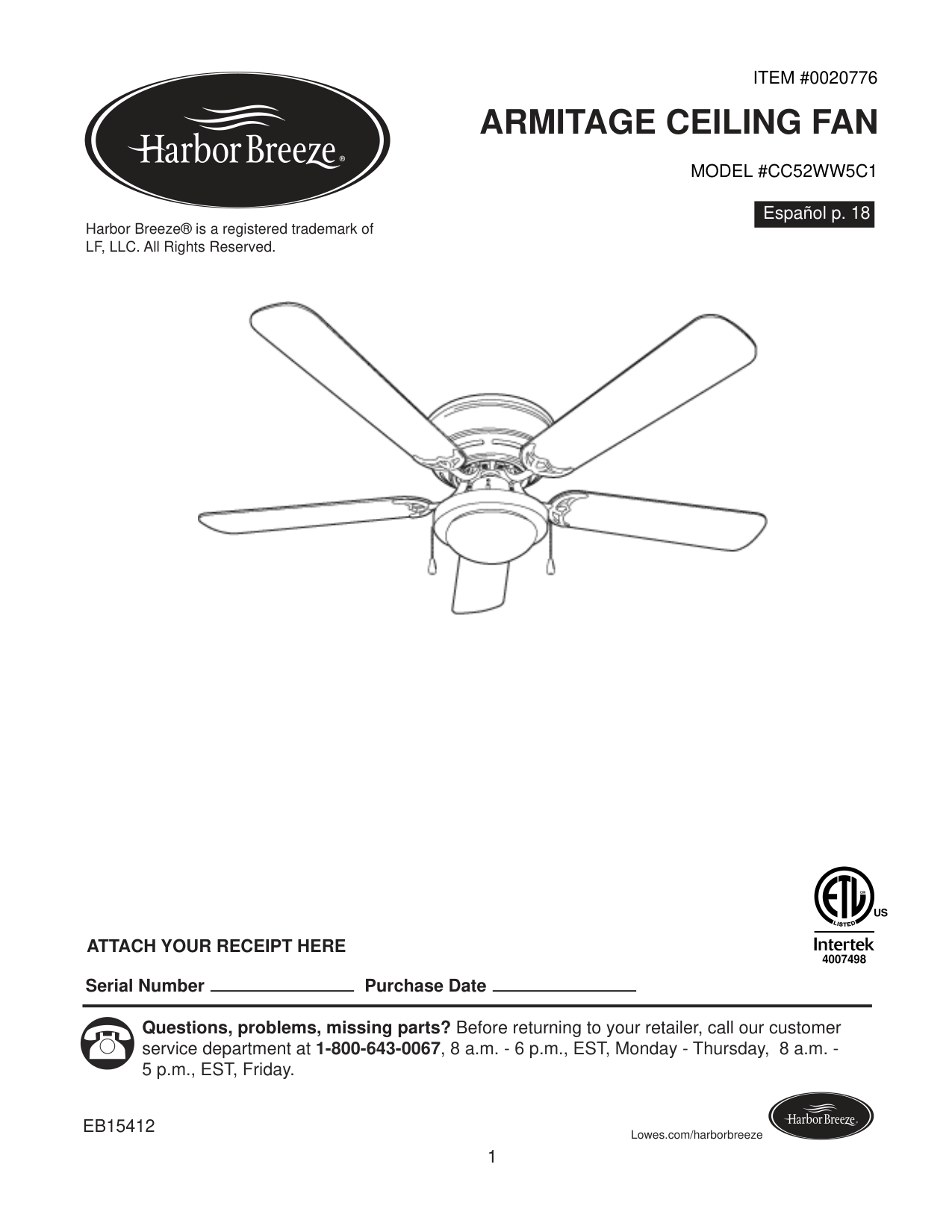 Harbor Breeze Armitage Ceiling Fan