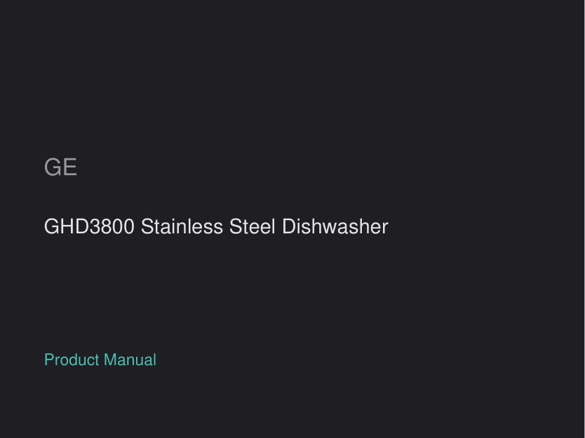 GE GHD3800 Stainless Steel Dishwasher
