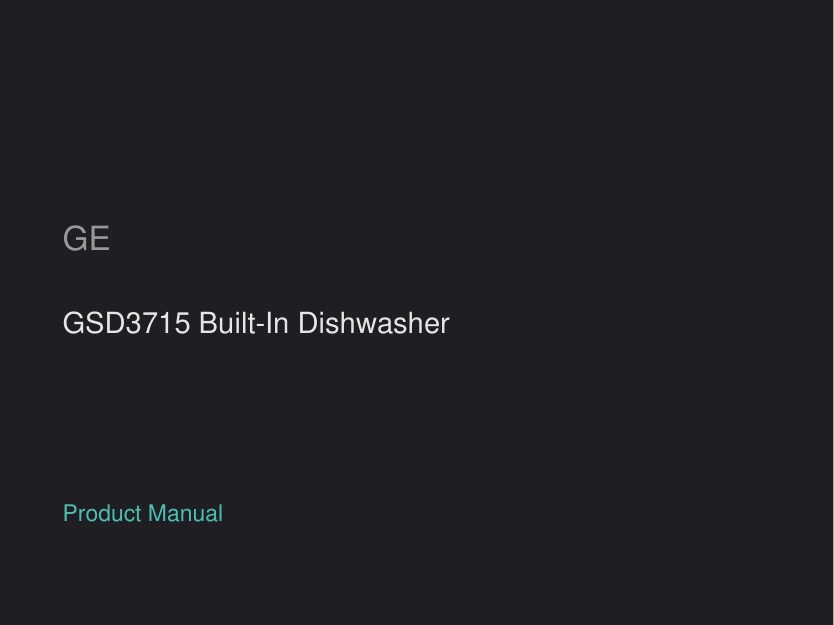 GE GSD3715 Built-In Dishwasher