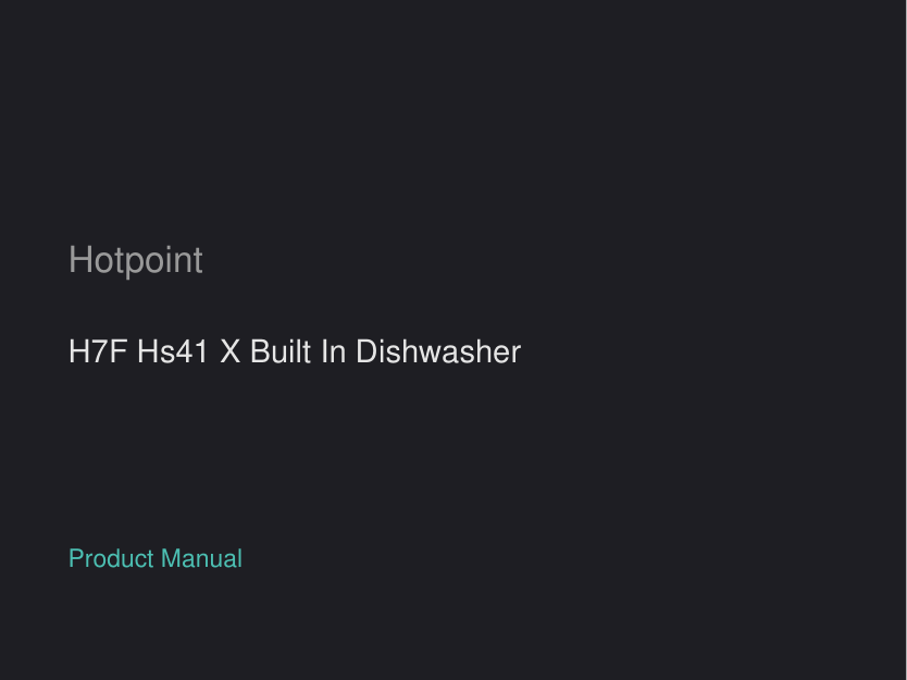 Hotpoint H7F Hs41 X Built In Dishwasher