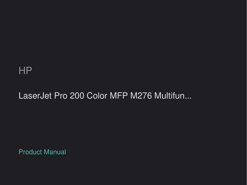 HP LaserJet Pro 200 Color MFP M276 Multifunction Printer