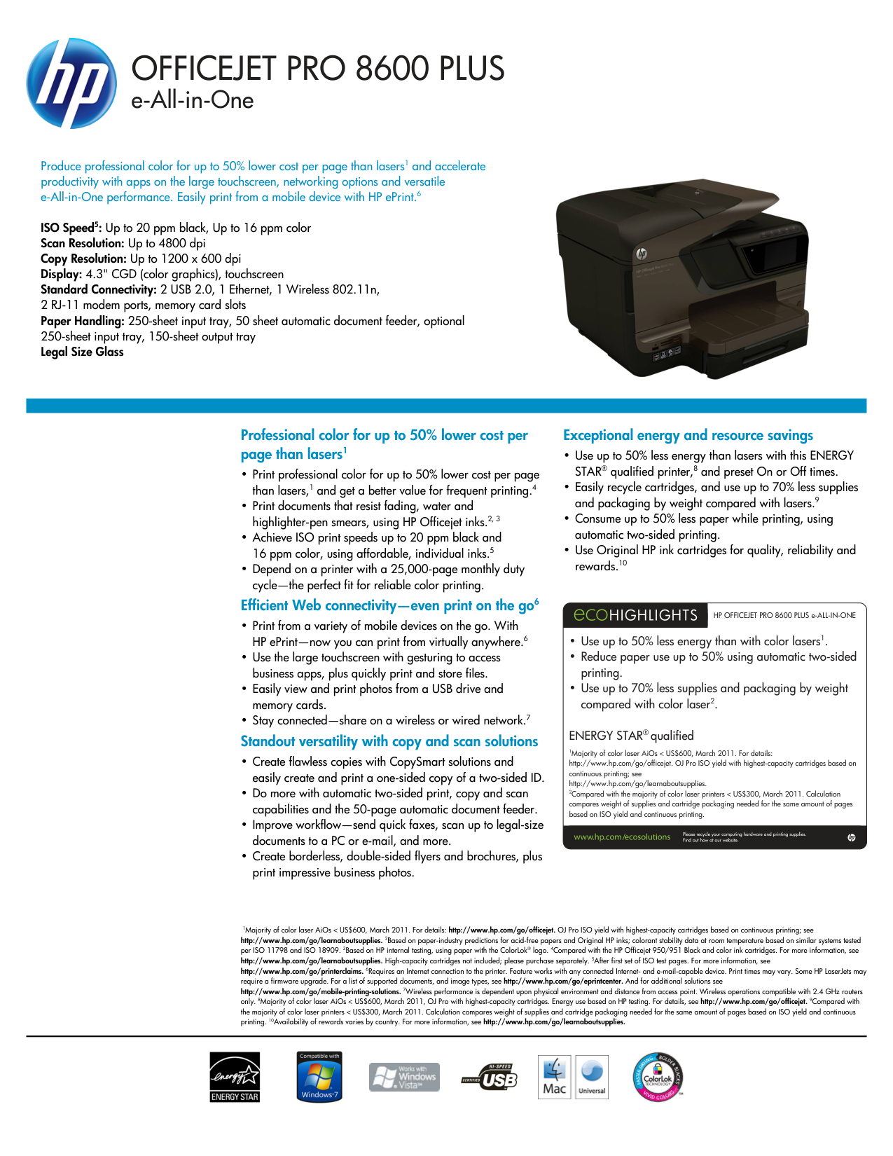 HP Officejet Pro 8600 Plus E All-in-One Printer Series N911