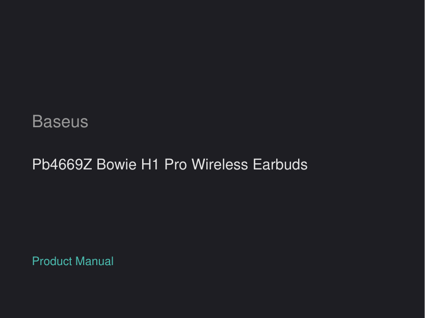 Baseus Pb4669Z Bowie H1 Pro Wireless Earbuds