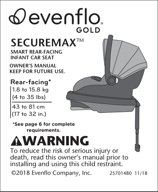 Evenflo Safemax Infant Car Seat