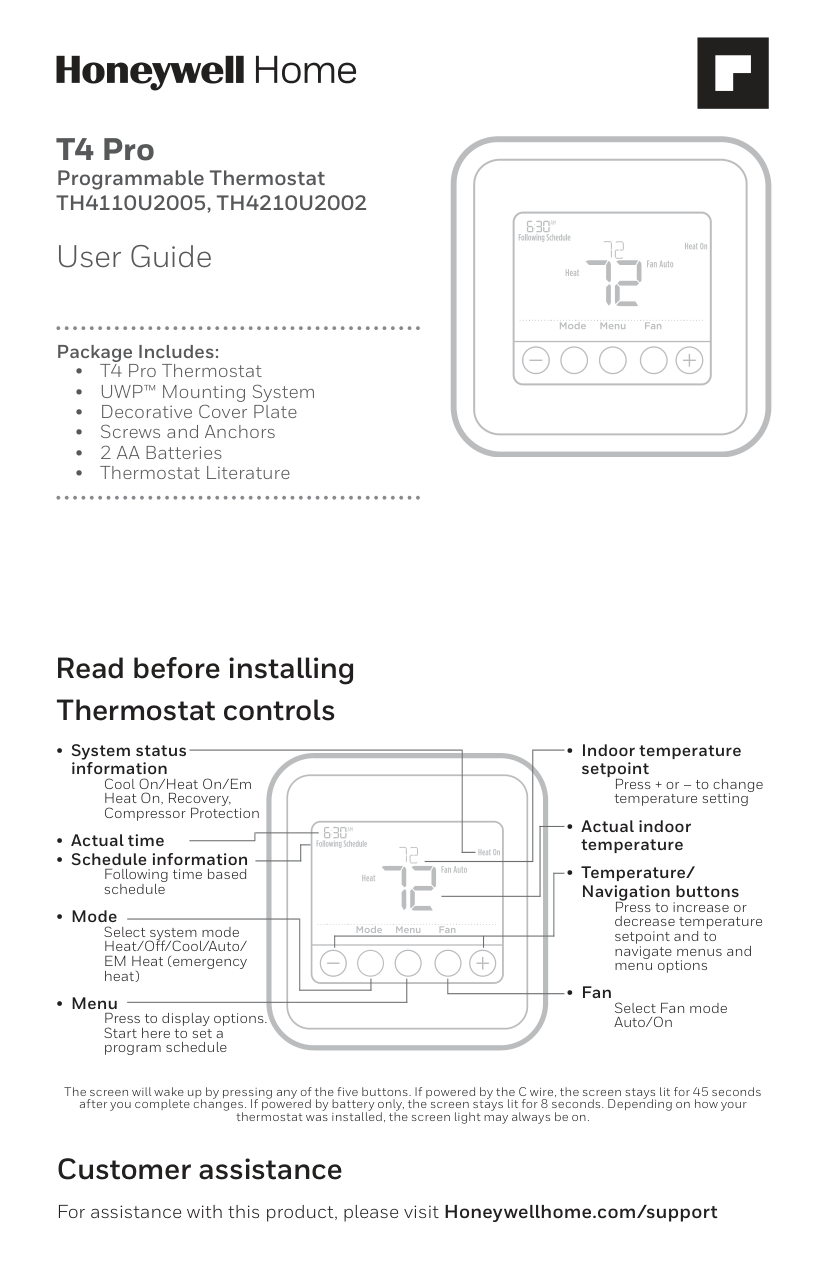 Honeywell T4 Pro Thermostat