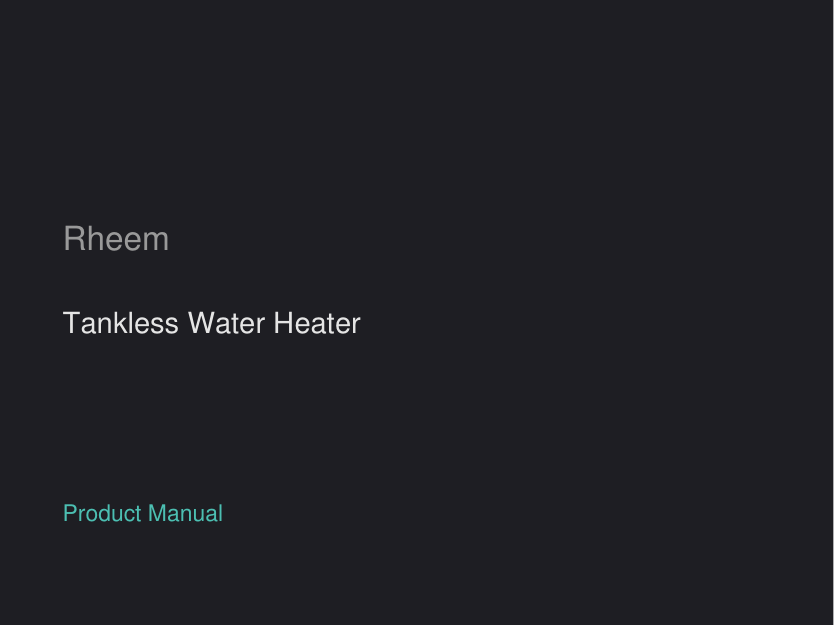 Rheem Tankless Water Heater