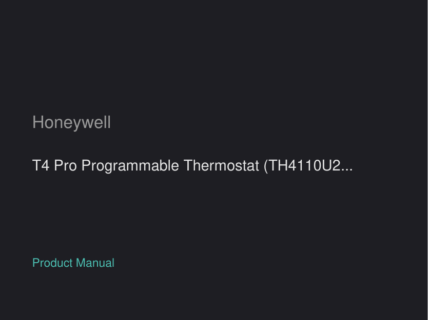 Honeywell T4 Pro Programmable Thermostat (TH4110U2005/U)