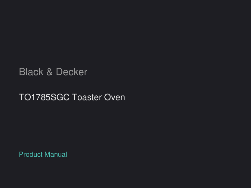 Black & Decker TO1785SGC Toaster Oven