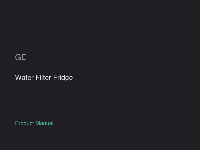 GE Water Filter Fridge